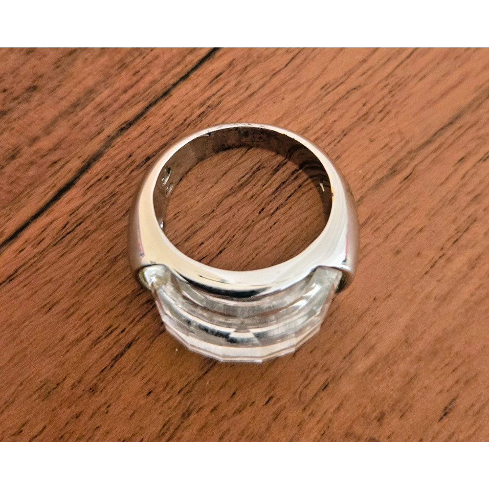 Swarovski Nirvana faceted clear crystal ring Rhodium plated Certificate and Box - Picture 6 of 9